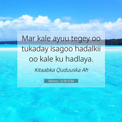 Picture 07 - Markos 14:39 SOM - Mar kale ayuu tegey oo tukaday isagoo hadalkii oo - Bible Verse Picture