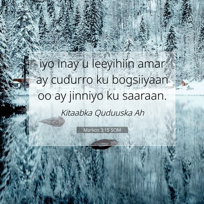 Picture 07 - Markos 3:15 SOM - iyo inay u leeyihiin amar ay cudurro ku - Bible Verse Picture
