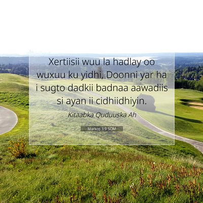 Picture 07 - Markos 3:9 SOM - Xertiisii wuu la hadlay oo wuxuu ku yidhi, Doonni - Bible Verse Picture