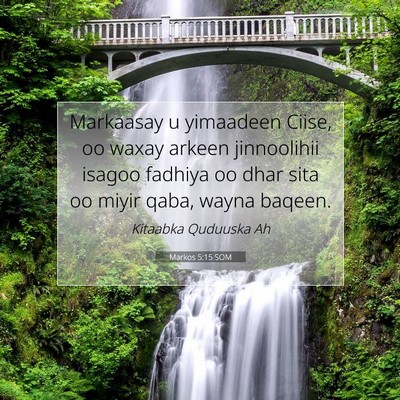 Picture 07 - Markos 5:15 SOM - Markaasay u yimaadeen Ciise, oo waxay arkeen - Bible Verse Picture