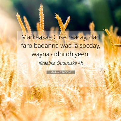 Picture 07 - Markos 5:24 SOM - Markaasaa Ciise raacay, dad faro badanna waa la - Bible Verse Picture