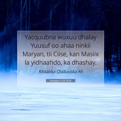 Picture 07 - Matayos 1:16 SOM - Yacquubna wuxuu dhalay Yuusuf oo ahaa ninkii - Bible Verse Picture