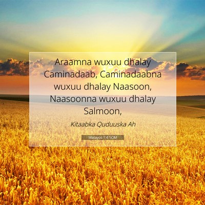 Picture 07 - Matayos 1:4 SOM - Araamna wuxuu dhalay Caminadaab, Caminadaabna - Bible Verse Picture