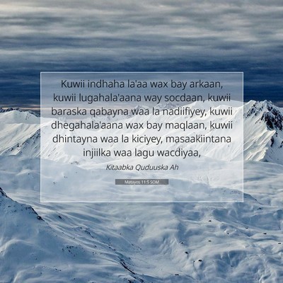 Picture 07 - Matayos 11:5 SOM - Kuwii indhaha la'aa wax bay arkaan, kuwii - Bible Verse Picture