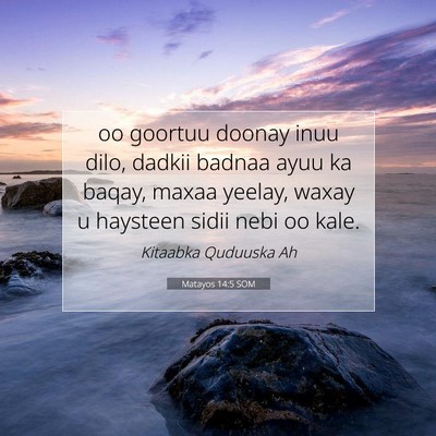 Picture 07 - Matayos 14:5 SOM - oo goortuu doonay inuu dilo, dadkii badnaa ayuu - Bible Verse Picture
