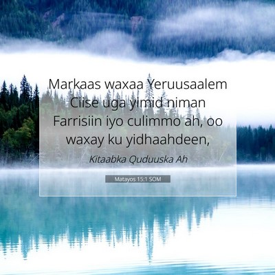Picture 07 - Matayos 15:1 SOM - Markaas waxaa Yeruusaalem Ciise uga yimid niman - Bible Verse Picture