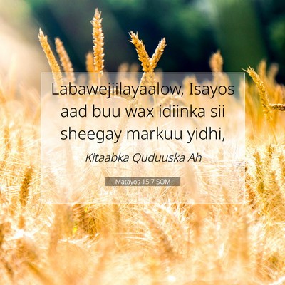 Picture 07 - Matayos 15:7 SOM - Labawejiilayaalow, Isayos aad buu wax idiinka sii - Bible Verse Picture