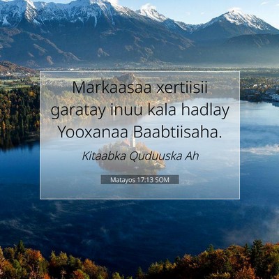 Picture 07 - Matayos 17:13 SOM - Markaasaa xertiisii garatay inuu kala hadlay - Bible Verse Picture