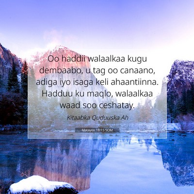 Picture 07 - Matayos 18:15 SOM - Oo haddii walaalkaa kugu dembaabo, u tag oo - Bible Verse Picture