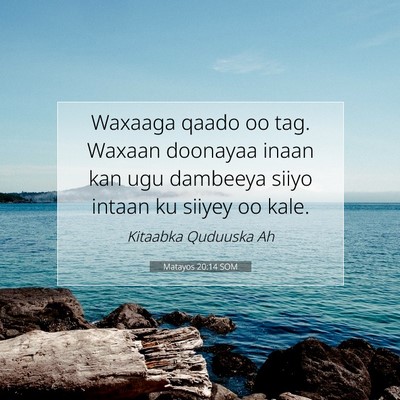 Picture 07 - Matayos 20:14 SOM - Waxaaga qaado oo tag. Waxaan doonayaa inaan kan - Bible Verse Picture