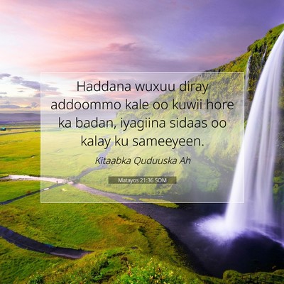 Picture 07 - Matayos 21:36 SOM - Haddana wuxuu diray addoommo kale oo kuwii hore - Bible Verse Picture