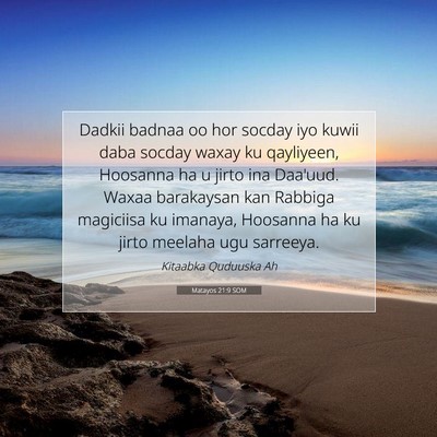 Picture 07 - Matayos 21:9 SOM - Dadkii badnaa oo hor socday iyo kuwii daba socday - Bible Verse Picture