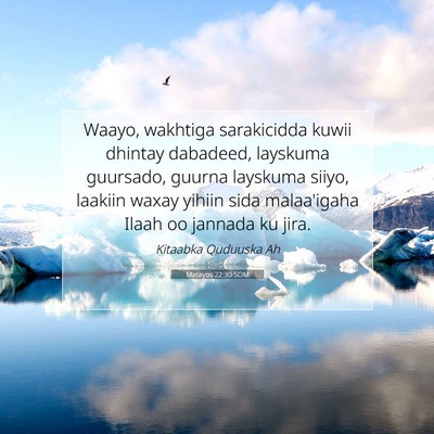 Picture 07 - Matayos 22:30 SOM - Waayo, wakhtiga sarakicidda kuwii dhintay - Bible Verse Picture