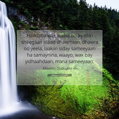 Picture 07 - Matayos 23:3 SOM - Haddaba wax walba oo ay idiin sheegaan inaad - Bible Verse Picture