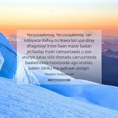 Picture 07 - Matayos 23:37 SOM - Yeruusaalemay, Yeruusaalemay, tan nebiyada dishoy - Bible Verse Picture