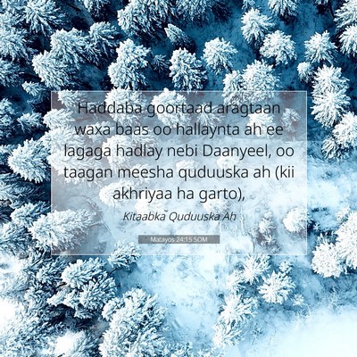 Picture 07 - Matayos 24:15 SOM - Haddaba goortaad aragtaan waxa baas oo hallaynta - Bible Verse Picture
