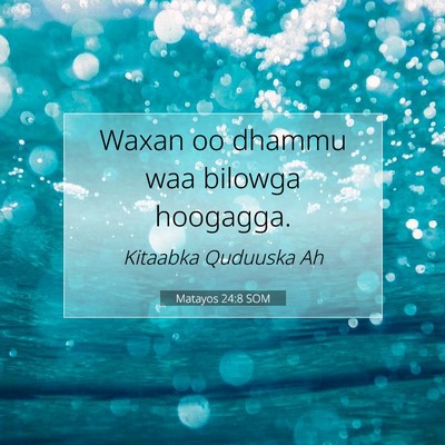 Picture 07 - Matayos 24:8 SOM - Waxan oo dhammu waa bilowga - Bible Verse Picture