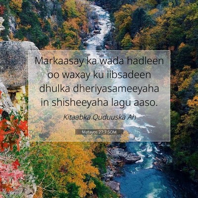 Picture 07 - Matayos 27:7 SOM - Markaasay ka wada hadleen oo waxay ku iibsadeen - Bible Verse Picture