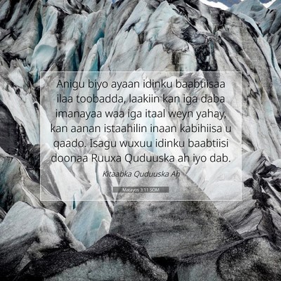 Picture 07 - Matayos 3:11 SOM - Anigu biyo ayaan idinku baabtiisaa ilaa toobadda, - Bible Verse Picture