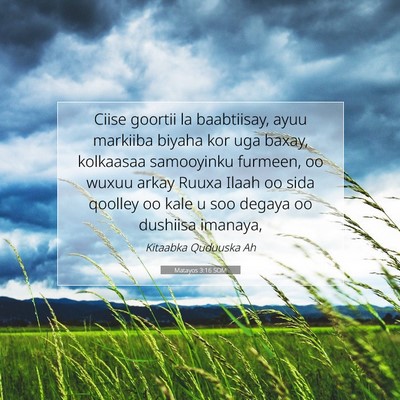 Picture 07 - Matayos 3:16 SOM - Ciise goortii la baabtiisay, ayuu markiiba biyaha - Bible Verse Picture