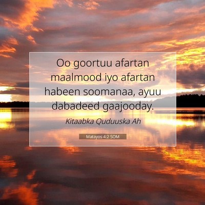 Picture 07 - Matayos 4:2 SOM - Oo goortuu afartan maalmood iyo afartan habeen - Bible Verse Picture