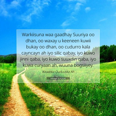 Picture 07 - Matayos 4:24 SOM - Warkiisuna waa gaadhay Suuriya oo dhan, oo waxay - Bible Verse Picture