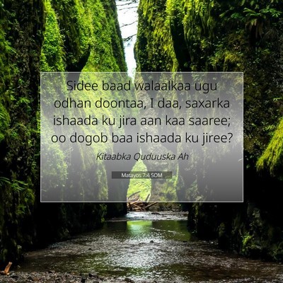 Picture 07 - Matayos 7:4 SOM - Sidee baad walaalkaa ugu odhan doontaa, I daa, - Bible Verse Picture