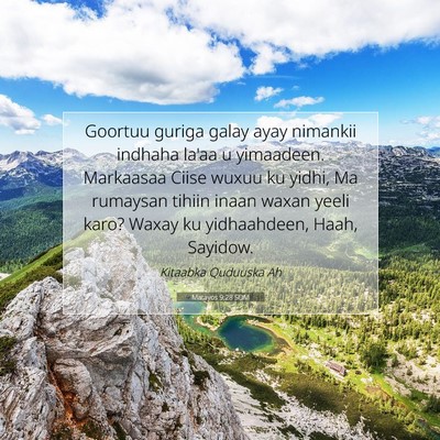 Picture 07 - Matayos 9:28 SOM - Goortuu guriga galay ayay nimankii indhaha la'aa - Bible Verse Picture