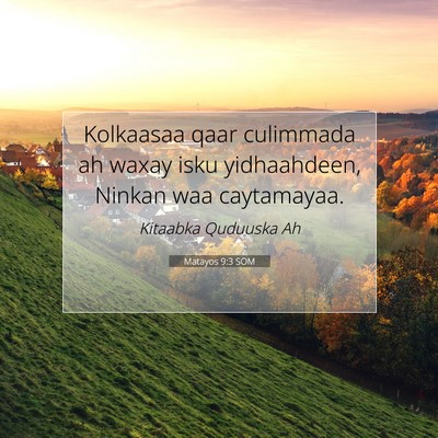 Picture 07 - Matayos 9:3 SOM - Kolkaasaa qaar culimmada ah waxay isku - Bible Verse Picture