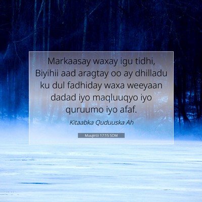 Picture 07 - Muujintii 17:15 SOM - Markaasay waxay igu tidhi, Biyihii aad aragtay oo - Bible Verse Picture