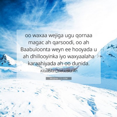 Picture 07 - Muujintii 17:5 SOM - oo waxaa wejiga ugu qornaa magac ah qarsoodi, oo - Bible Verse Picture