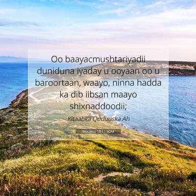 Picture 07 - Muujintii 18:11 SOM - Oo baayacmushtariyadii duniduna iyaday u ooyaan - Bible Verse Picture
