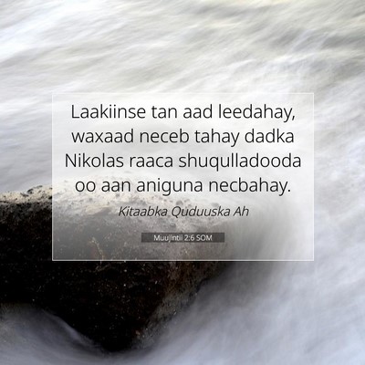 Picture 07 - Muujintii 2:6 SOM - Laakiinse tan aad leedahay, waxaad neceb tahay - Bible Verse Picture
