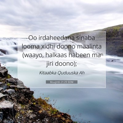 Picture 07 - Muujintii 21:25 SOM - Oo irdaheedana sinaba looma xidhi doono maalinta - Bible Verse Picture