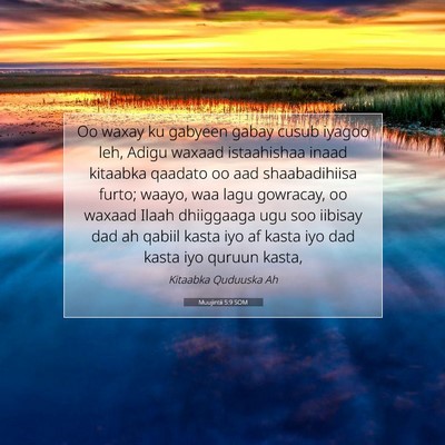 Picture 07 - Muujintii 5:9 SOM - Oo waxay ku gabyeen gabay cusub iyagoo leh, Adigu - Bible Verse Picture