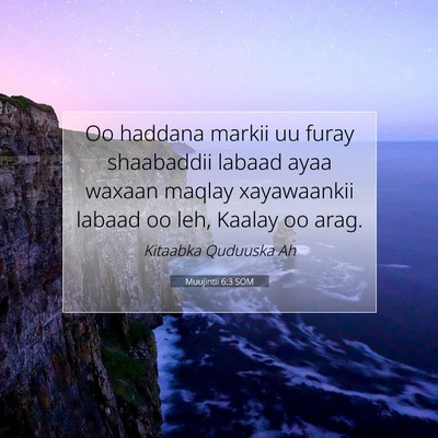 Picture 07 - Muujintii 6:3 SOM - Oo haddana markii uu furay shaabaddii labaad ayaa - Bible Verse Picture