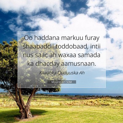 Picture 07 - Muujintii 8:1 SOM - Oo haddana markuu furay shaabaddii toddobaad, - Bible Verse Picture