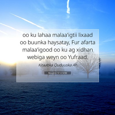 Picture 07 - Muujintii 9:14 SOM - oo ku lahaa malaa'igtii lixaad oo buunka - Bible Verse Picture