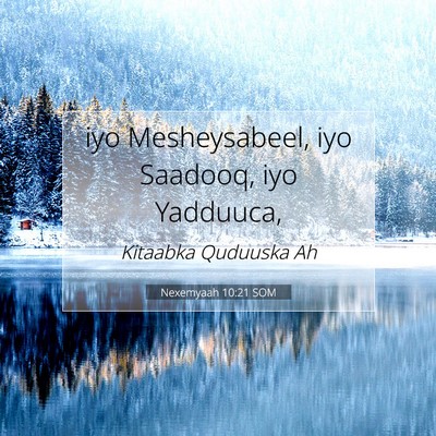 Picture 07 - Nexemyaah 10:21 SOM - iyo Mesheysabeel, iyo Saadooq, iyo - Bible Verse Picture