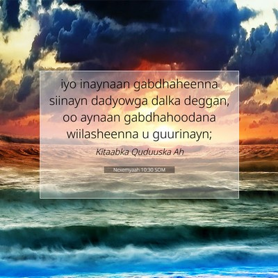 Picture 07 - Nexemyaah 10:30 SOM - iyo inaynaan gabdhaheenna siinayn dadyowga dalka - Bible Verse Picture