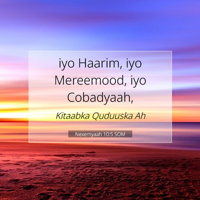 Picture 07 - Nexemyaah 10:5 SOM - iyo Haarim, iyo Mereemood, iyo - Bible Verse Picture