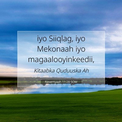 Picture 07 - Nexemyaah 11:28 SOM - iyo Siiqlag, iyo Mekonaah iyo - Bible Verse Picture
