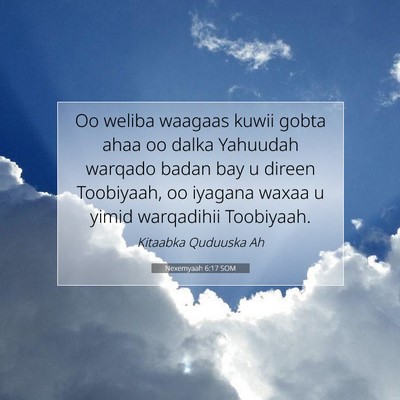 Picture 07 - Nexemyaah 6:17 SOM - Oo weliba waagaas kuwii gobta ahaa oo dalka - Bible Verse Picture