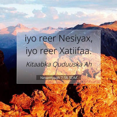 Picture 07 - Nexemyaah 7:56 SOM - iyo reer Nesiyax, iyo reer - Bible Verse Picture