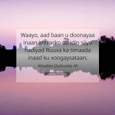 Picture 07 - Rooma 1:11 SOM - Waayo, aad baan u doonayaa inaan idin arko oo - Bible Verse Picture