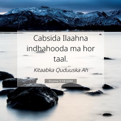 Picture 07 - Rooma 3:18 SOM - Cabsida Ilaahna indhahooda ma hor - Bible Verse Picture