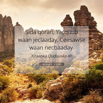 Picture 07 - Rooma 9:13 SOM - Sida qoran, Yacquub waan jeclaaday, Ceesawse waan - Bible Verse Picture