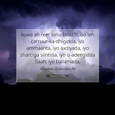 Picture 07 - Rooma 9:4 SOM - kuwa ah reer binu Israa'iil, oo leh - Bible Verse Picture