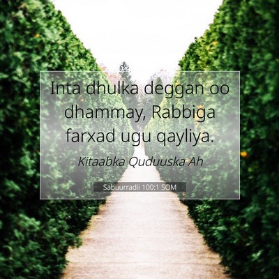 Picture 07 - Sabuurradii 100:1 SOM - Inta dhulka deggan oo dhammay, Rabbiga farxad ugu - Bible Verse Picture