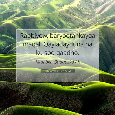 Picture 07 - Sabuurradii 102:1 SOM - Rabbiyow, baryootankayga maqal, Qayladayduna ha - Bible Verse Picture